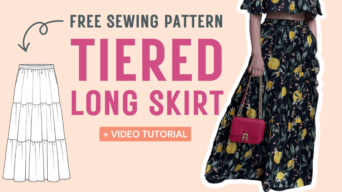 Tiered Maxi Skirt PDF Sewing Pattern High Waisted Skir