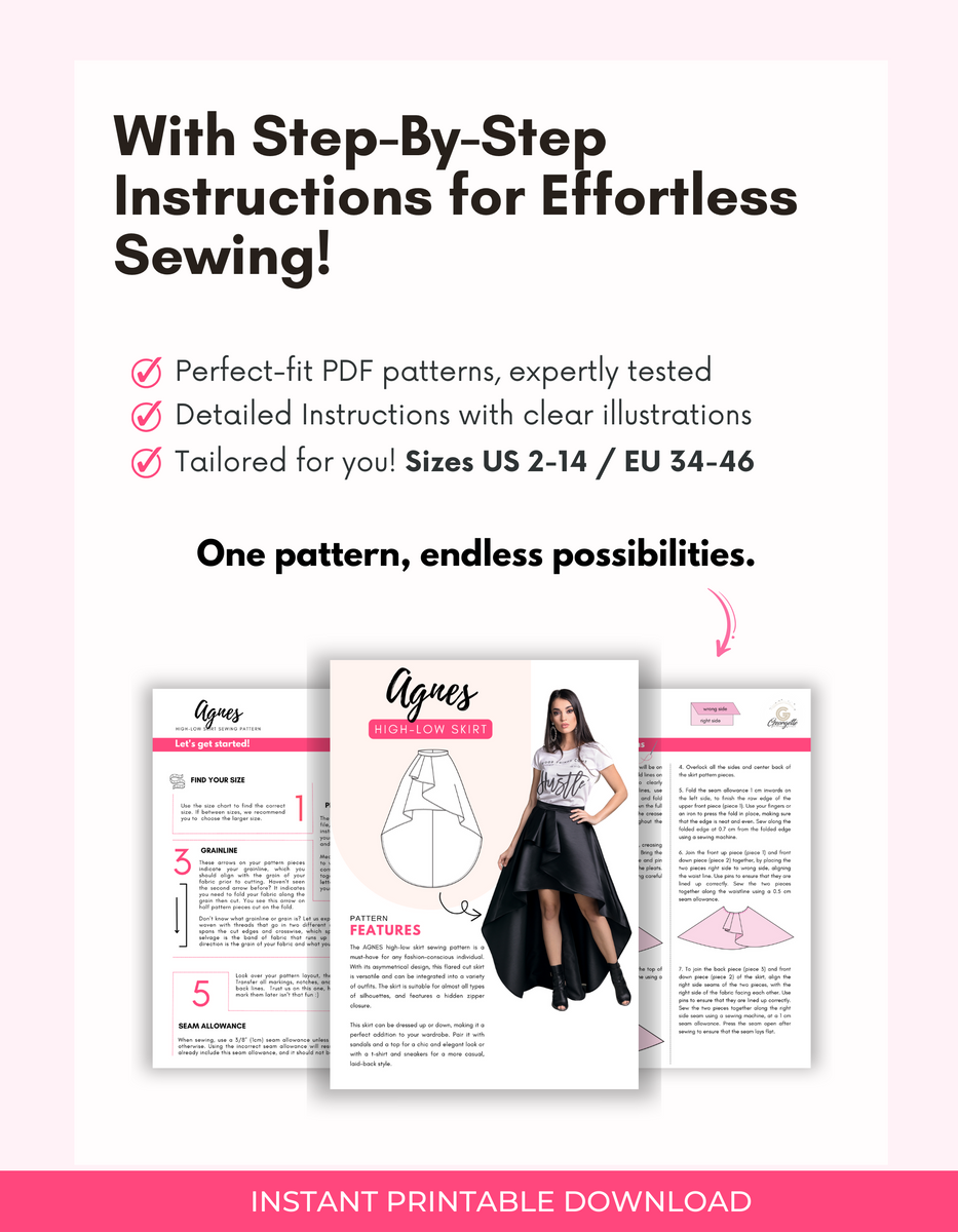 High low shop skirt pattern pdf