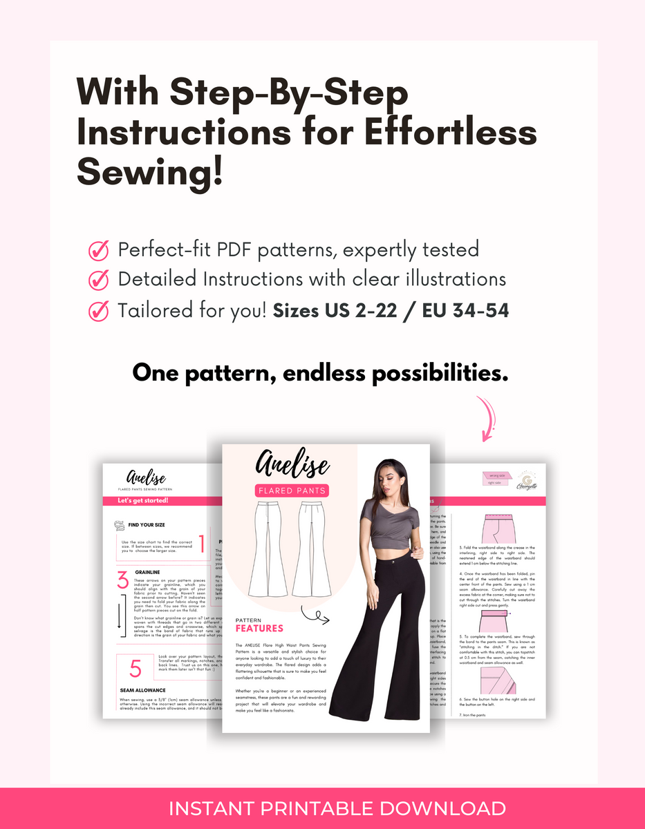 PDF Sewing Pattern Ebook Business-Trousers with instructions