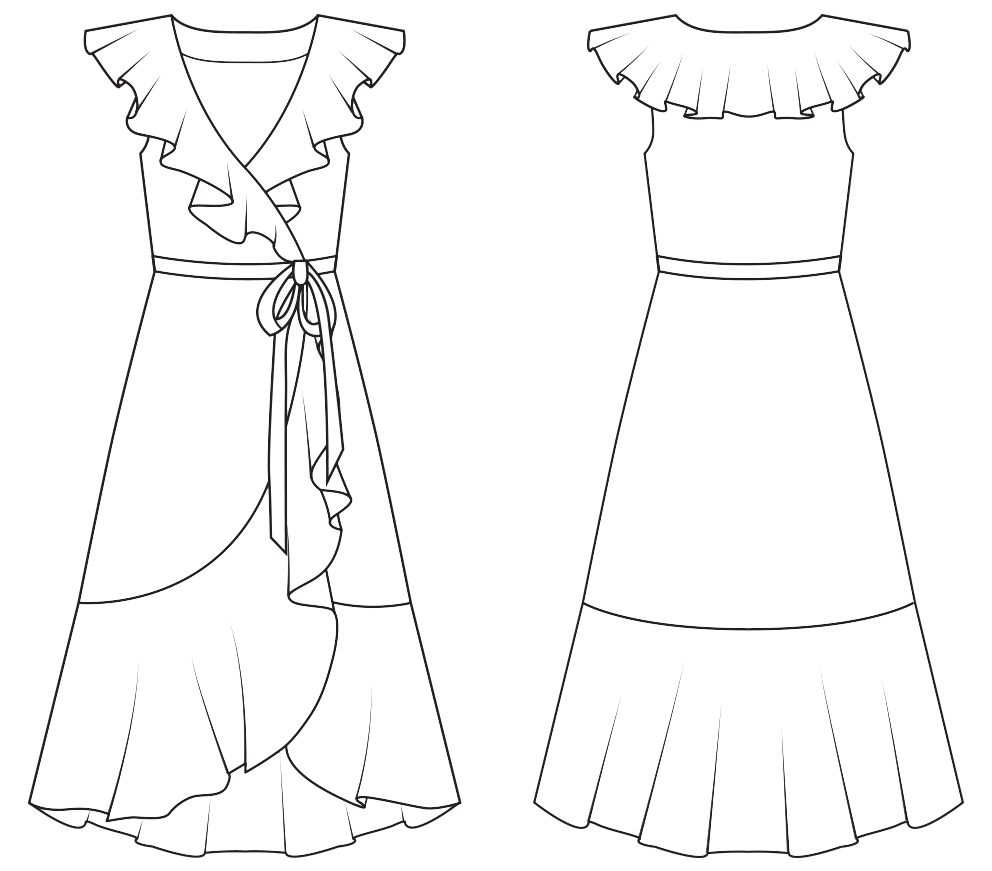 Drawing Ruffles Dress