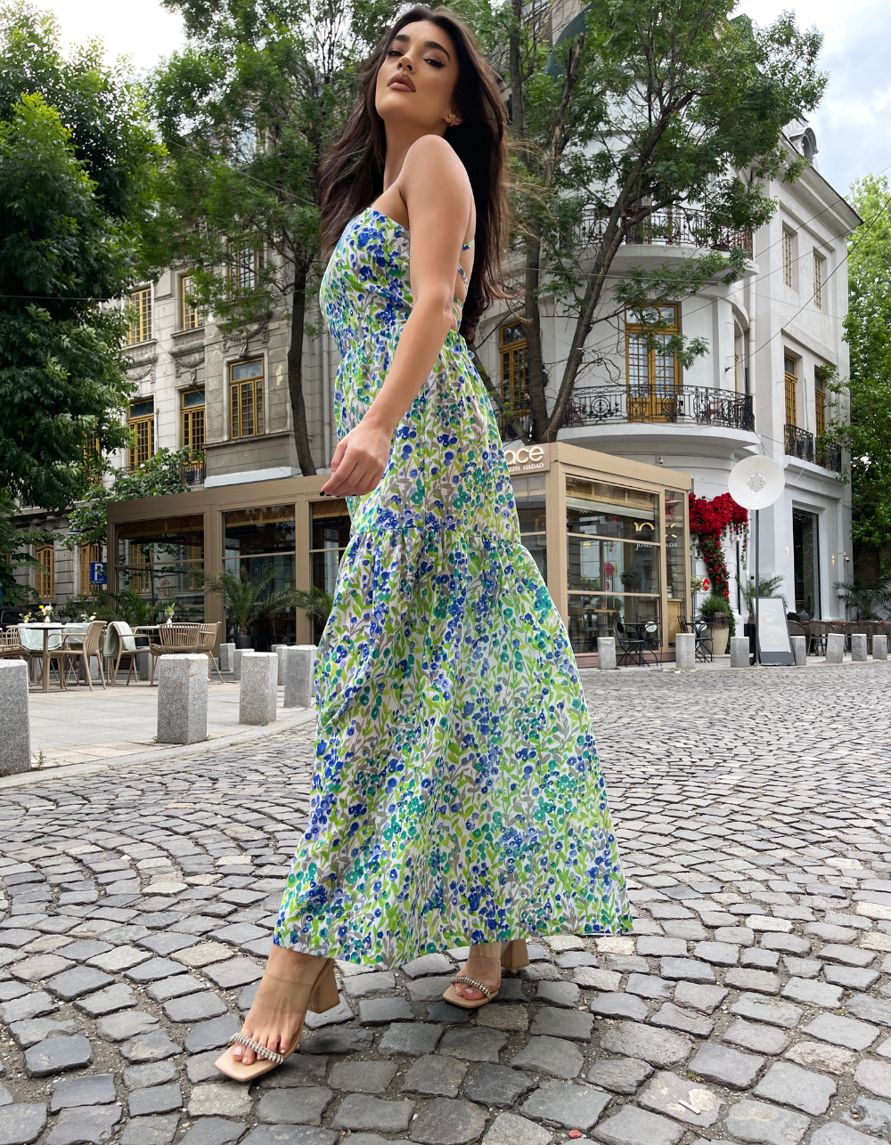 girl swirling in a apron dress pattern