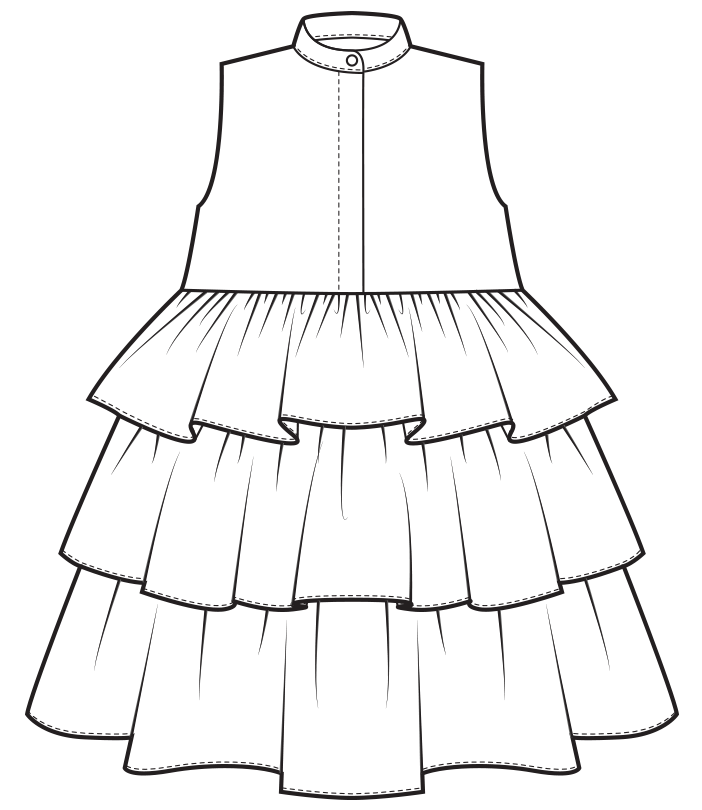 layered ruffle dress pattern