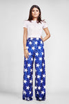 woman posing in a diy swen seawt pants sewing pattern