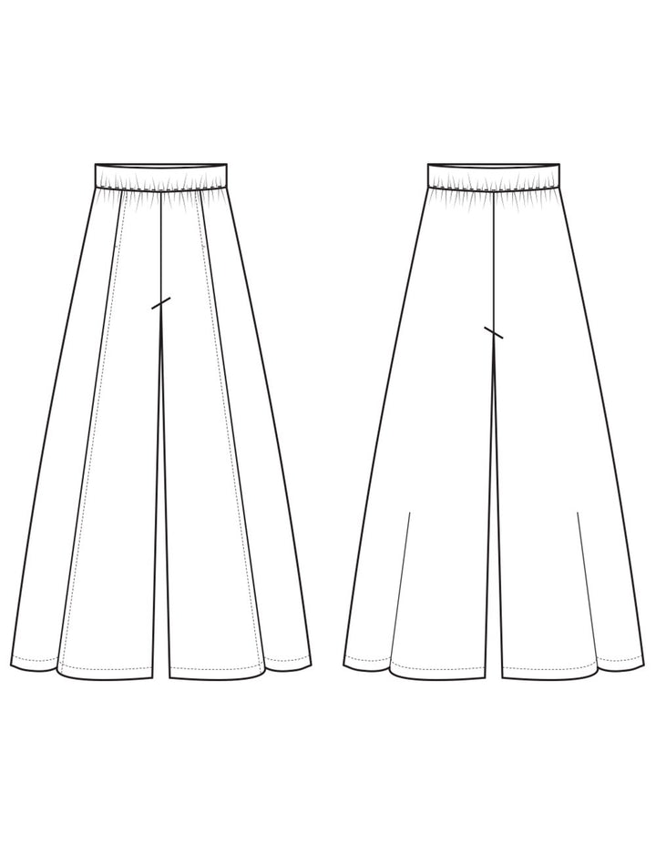 wide leg pants pattern sketch